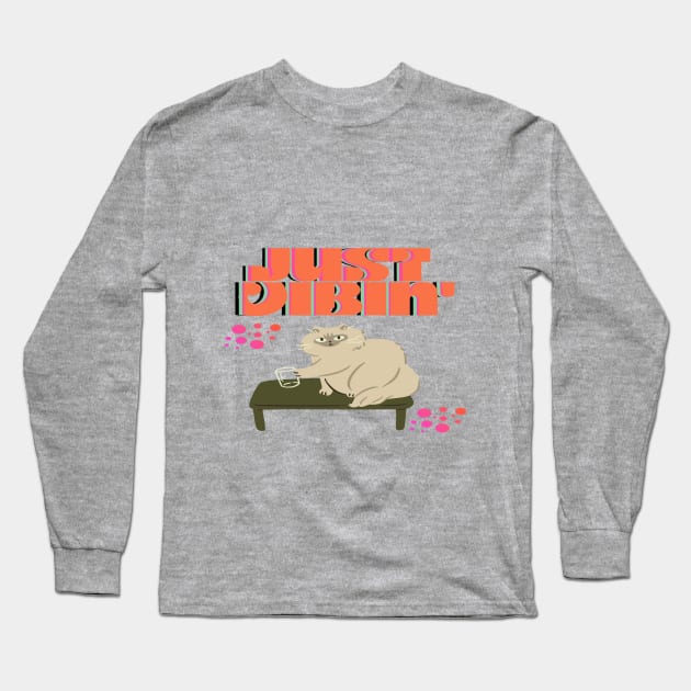 Just Vibin' (Cat) Long Sleeve T-Shirt by Cheri Carlisa Designs